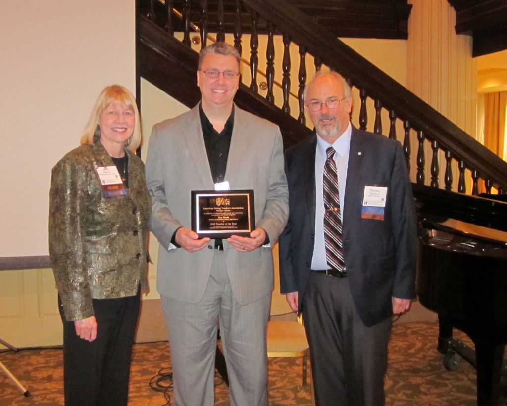 Janis Peterson, MASTA President-Elect Dan Scott, MASTA Teacher of the Year Tim Staudacher, MASTA President