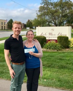 Bryan Kolk, MASTA Treasurer & Amy King from Luck's Music Library